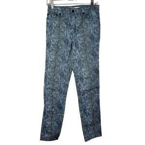 Tory Burch Snake Print Mid Rise Skinny Jeans 26